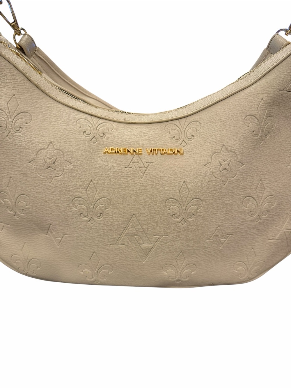 Adrienne Vittadini Ivory Marseille Signature Collection Hobo Bag New Preppy